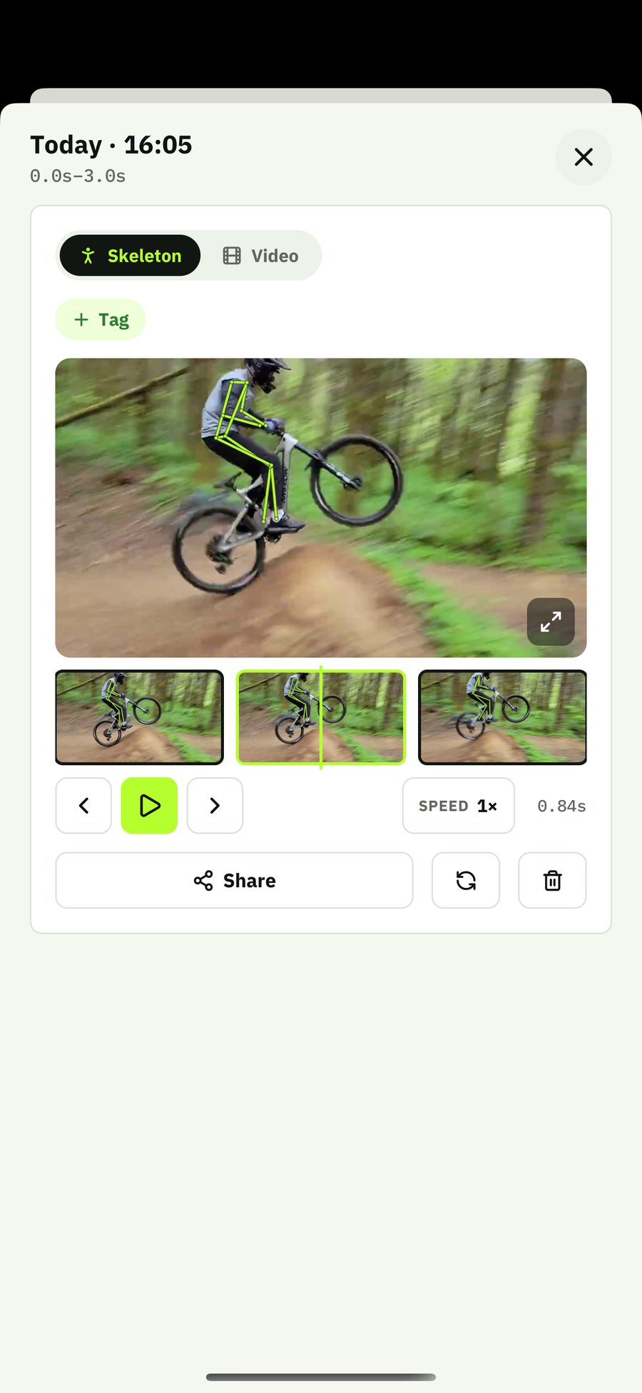 Airtime and height estimates on a record